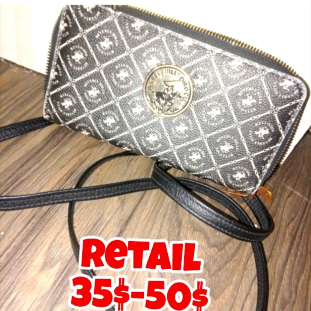 Beverly Hills Polo Club Black and White Wallets Geometric Design